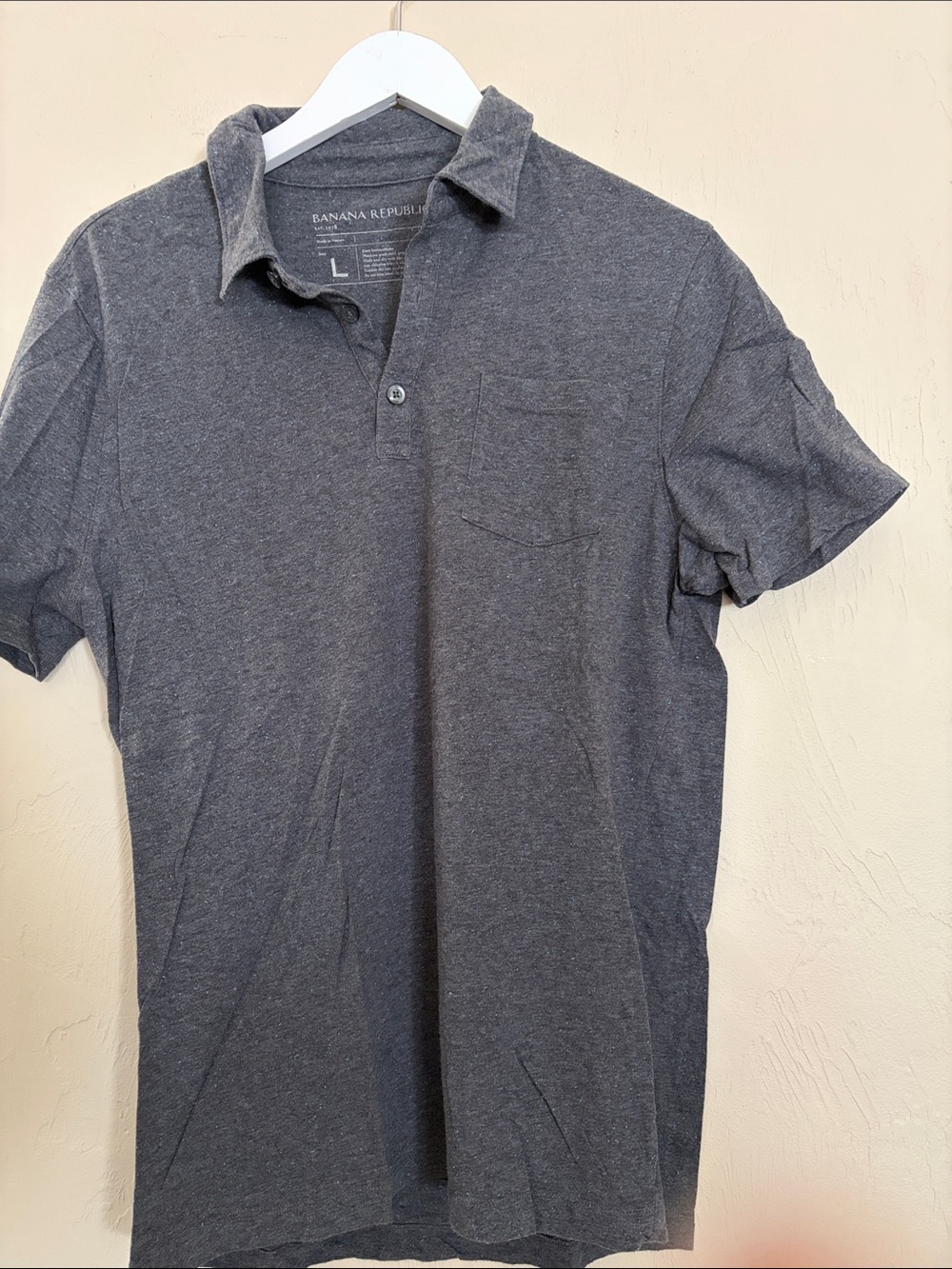 Banana Republic Men's Charcoal Polo. Excellent Condition.